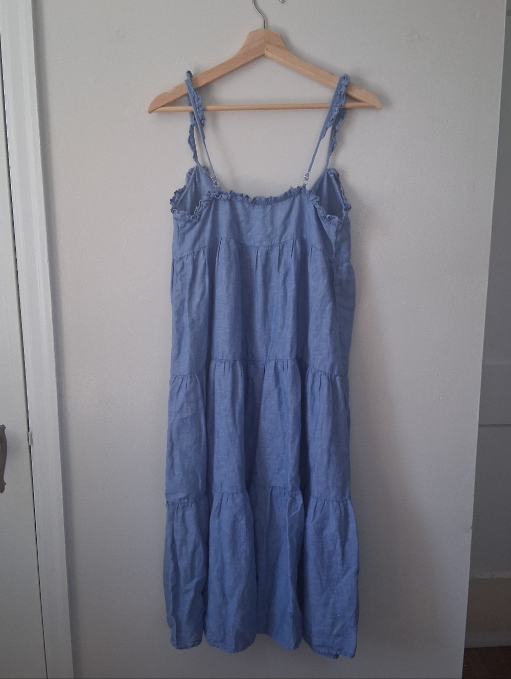 J. Crew Blue Dress Linen & Cotton Mix - Picture 4 of 7